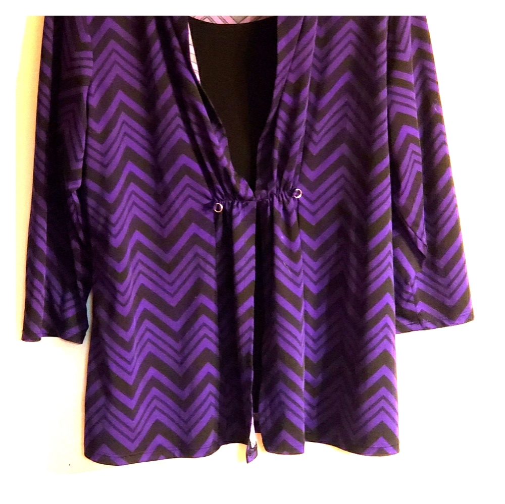 Purple & Black striped top